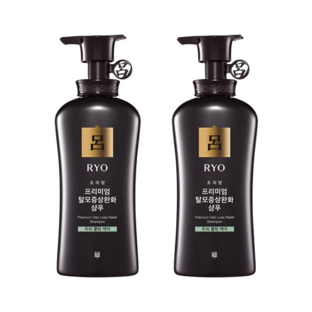 Ryo Premium Hair Loss Relief Shampoo for Scalp Cooling 490ml*2Pcs