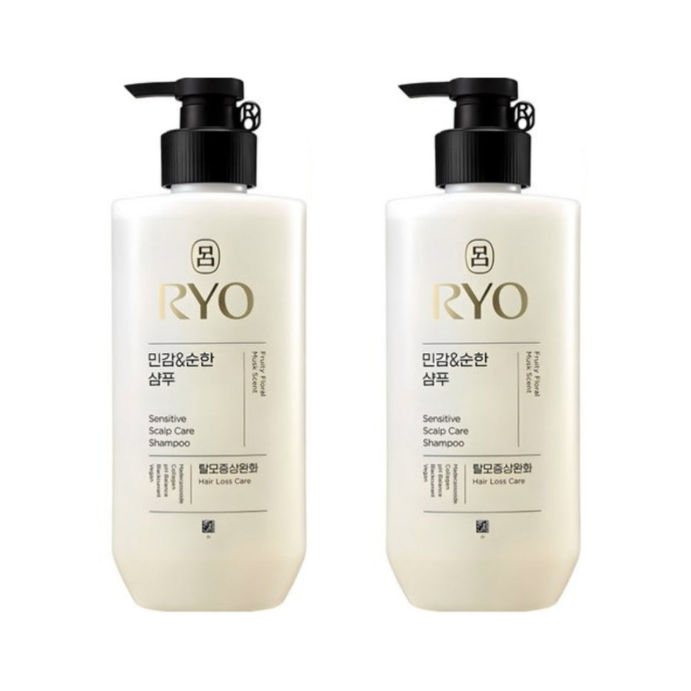 Ryo Sensitive Scalp Care Shampoo for Hair Loss 480ml*2Pcs