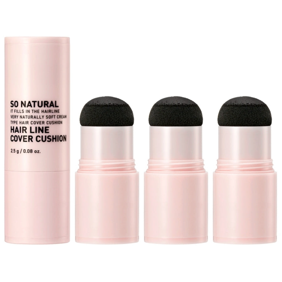 So Natural Hair Line Cover Cushion No.1 Natural Black 2.5g*3Pcs