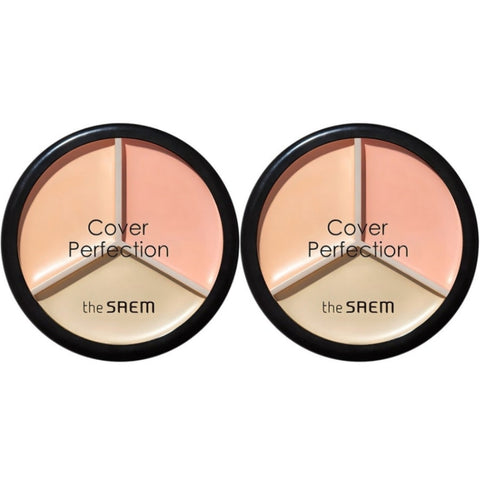THE SAEM Cover Perfection Triple Pot Concealer 03 Correct Up Beige 4.5g*3 Colors X 2Pcs