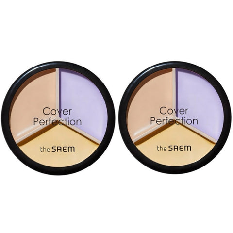 THE SAEM Cover Perfection Triple Pot Concealer 04 Tone Up Beige 4.5g*3 Colors X 2Pcs