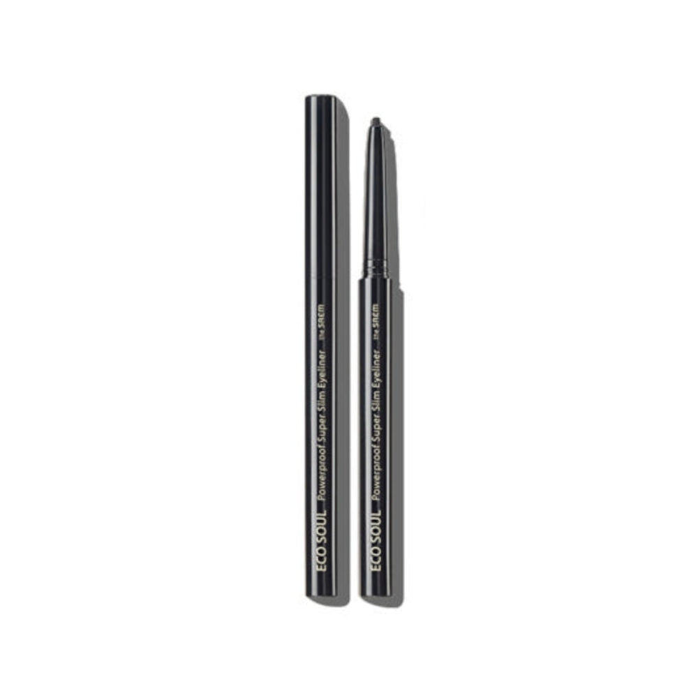 THE SAEM Eco Soul Powerproof Super Slim Eyeliner BK01 Night Black 0.1g*2Pcs