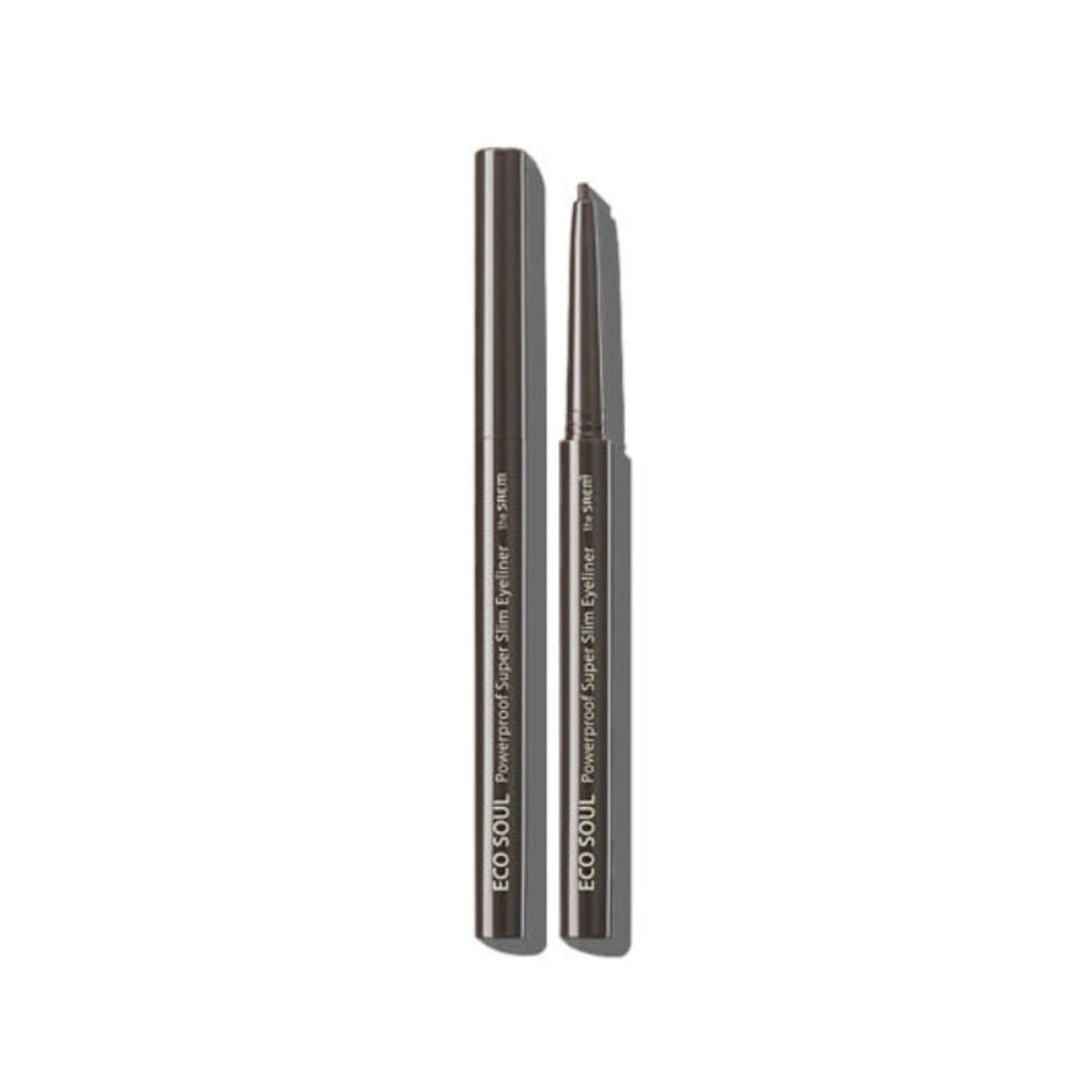 THE SAEM Eco Soul Powerproof Super Slim Eyeliner BK02 Ash Black 0.1g*2Pcs