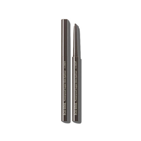THE SAEM Eco Soul Powerproof Super Slim Eyeliner BK02 Ash Black 0.1g*2Pcs