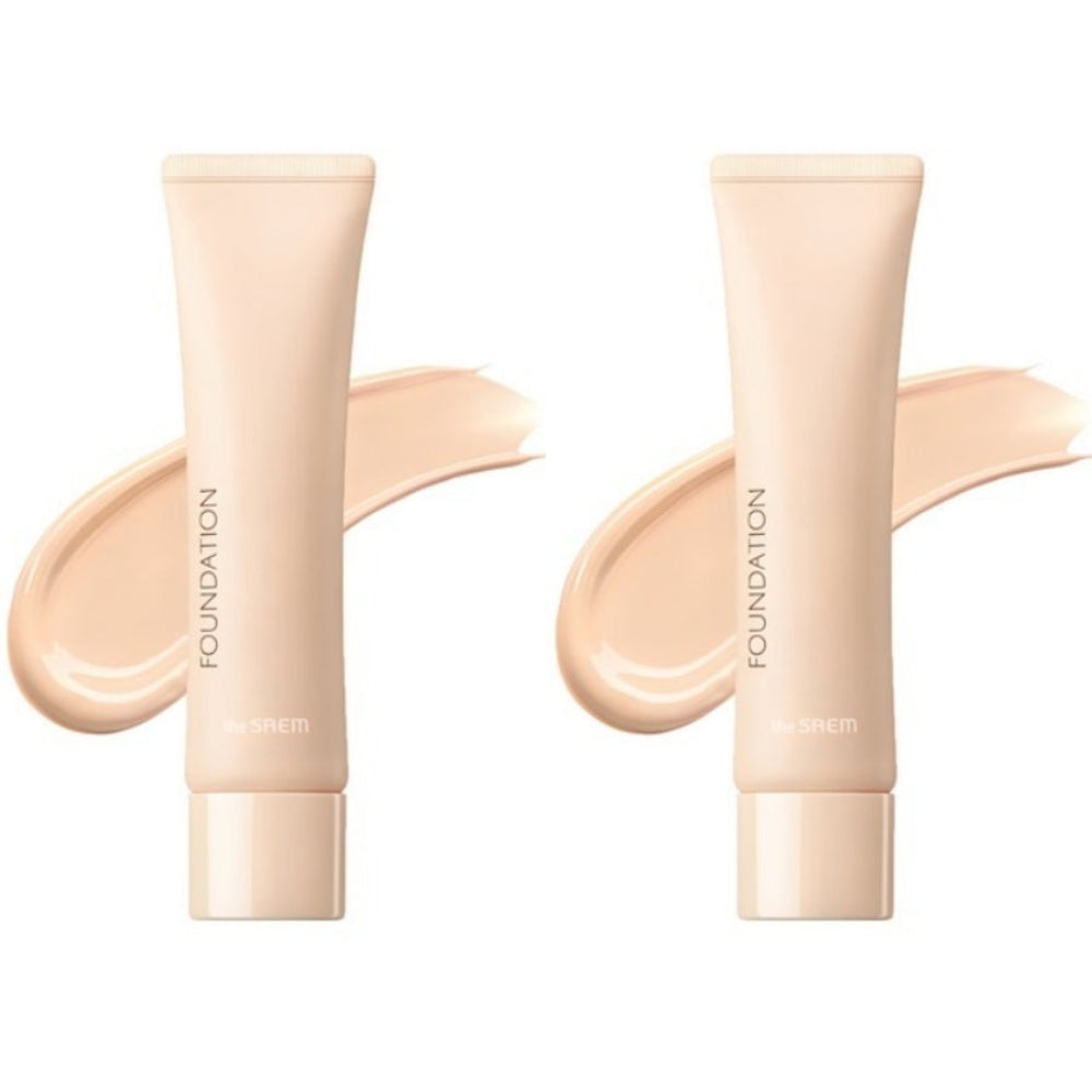 THE SAEM Saemmul Airy Cotton Foundation SPF30 PA++ 01 Light Beige 30ml*2Pcs