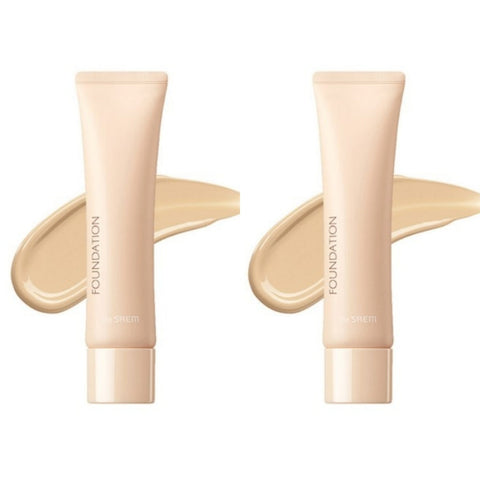 THE SAEM Saemmul Airy Cotton Foundation SPF30 PA++ 02 Natural Beige 30ml*2Pcs