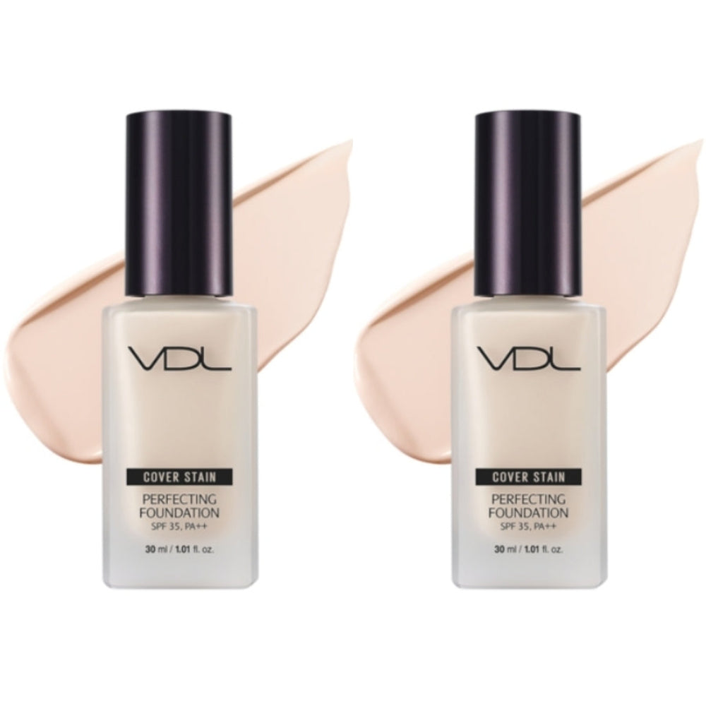 VDL Cover Stain Perfecting Foundation SPF35 PA++ A01 30ml*2Pcs