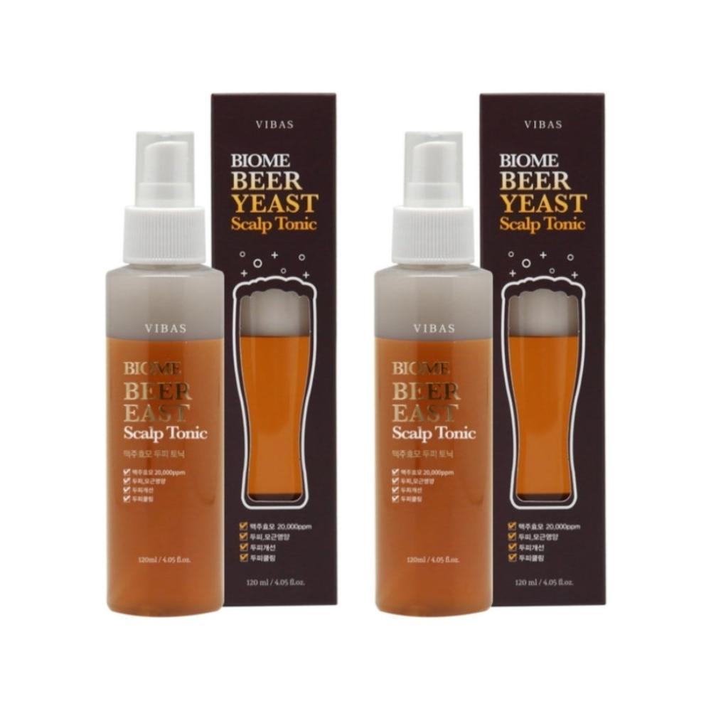 VIBAS Biome Beer Yeast Scalp Hair Tonic 120ml*2Pcs