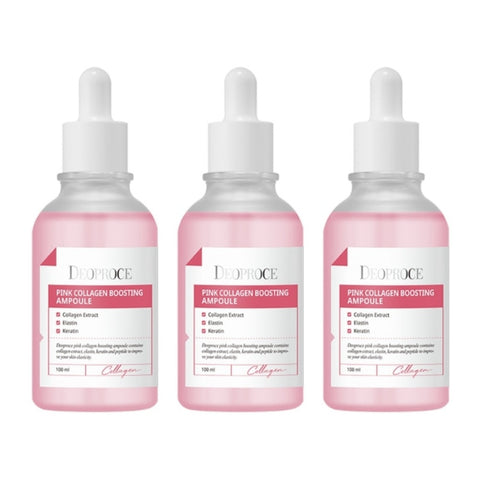 Deoproce Pink Collagen Boosting Ampoule 100ml*3Pcs