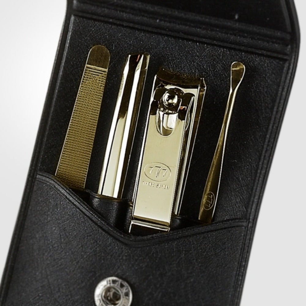 777 Three Seven Gold Nail Clipper 4 Pieces Beauty Set TS-79G Made in Korea