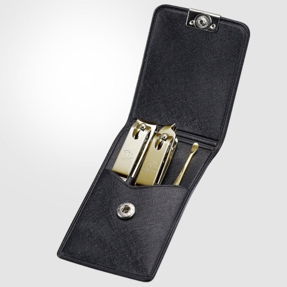777 Three Seven Gold Nail Clippers 3 Pieces Beauty Set TS-78G Made in Korea