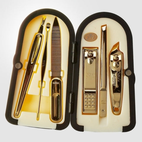 777 Three Seven Gold Nail Clippers 6 Pieces Beauty Set TS-4000SG Made in Korea