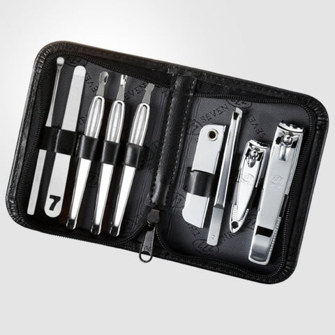 777 Three Seven Silver Nail Clippers 9 Pieces Beauty Set TS-805C Made in Korea