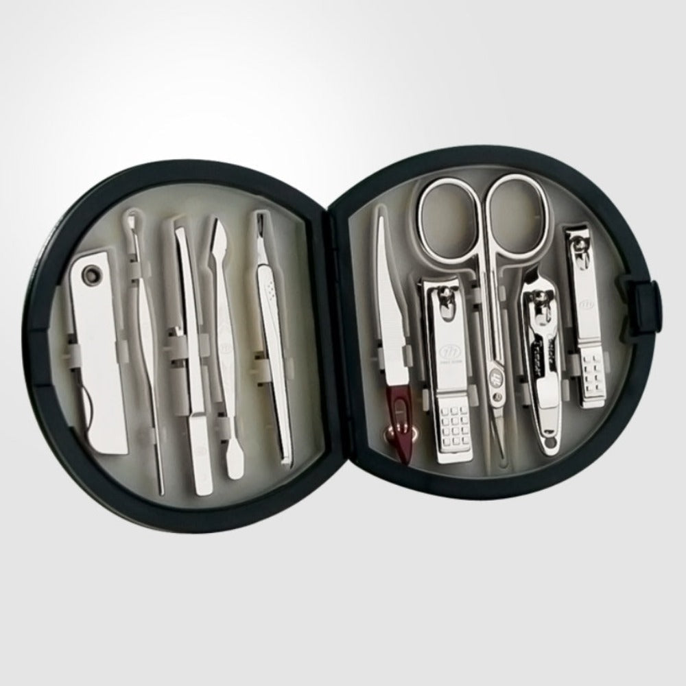 777 Three Seven Silver Nail Clippers 10 Pieces Beauty Set TS-1305C Made in Korea