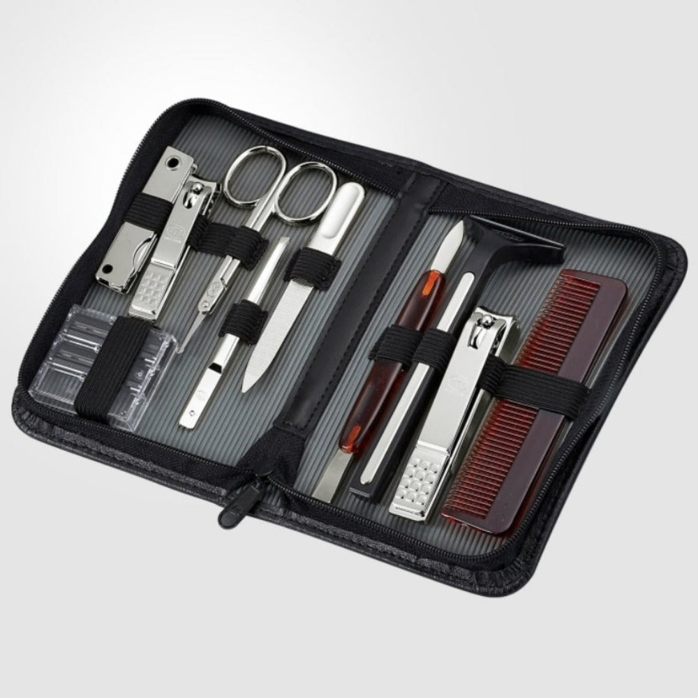 777 Three Seven Silver Nail Clippers 10 Pieces Beauty Set TS-153RC Made in Korea