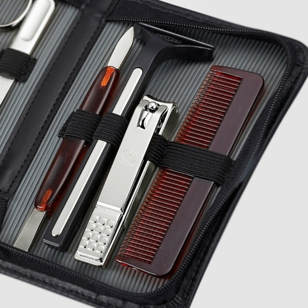 777 Three Seven Silver Nail Clippers 10 Pieces Beauty Set TS-153RC Made in Korea