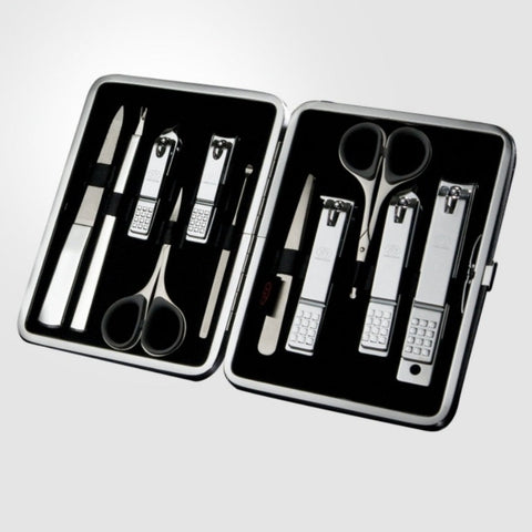 777 Three Seven Silver Nail Clippers 11 Pieces Beauty Set TS-393C Made in Korea