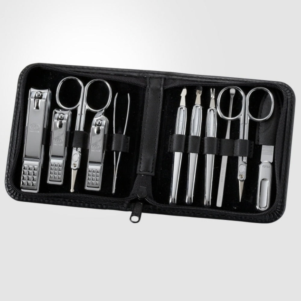 777 Three Seven Silver Nail Clippers 11 Pieces Beauty Set TS-810C Made in Korea