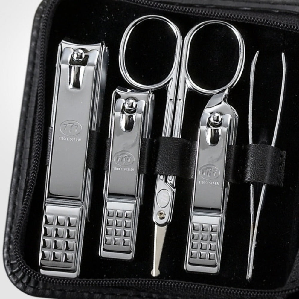 777 Three Seven Silver Nail Clippers 11 Pieces Beauty Set TS-810C Made in Korea