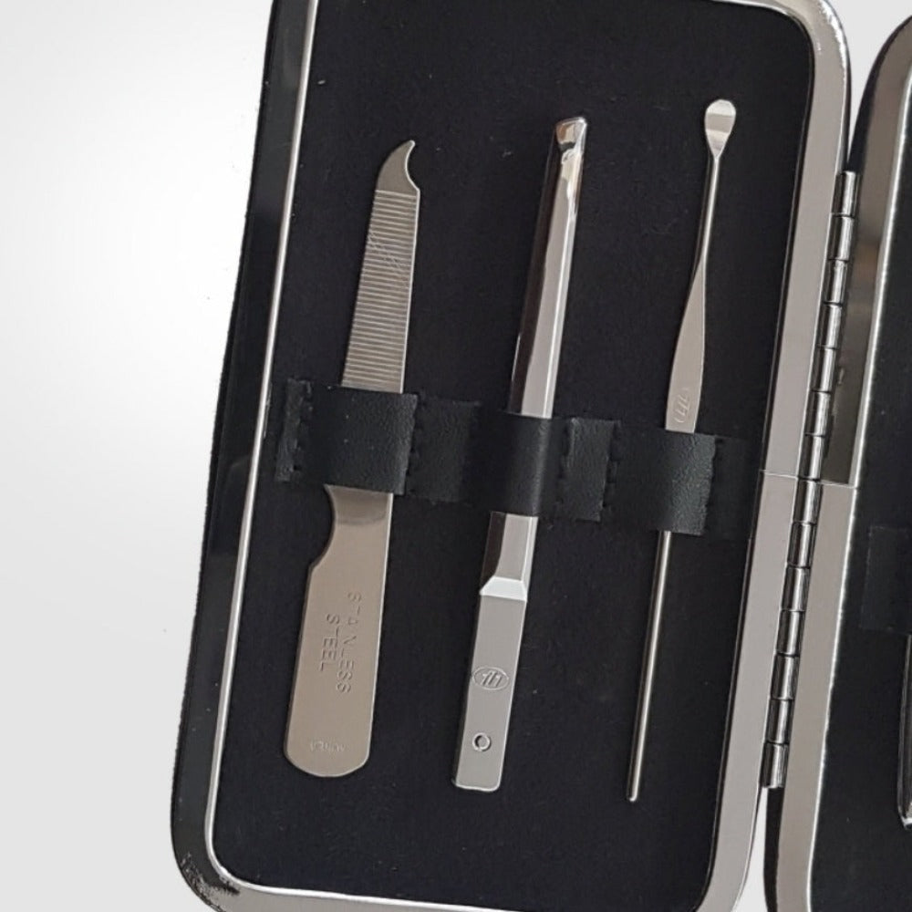 777 Three Seven Silver Nail Clippers 6 Pieces Beauty Set TS-399C Made in Korea