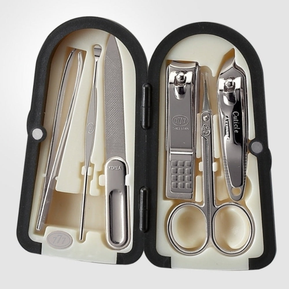 777 Three Seven Silver Nail Clippers 6 Pieces Beauty Set TS-4000XC Made in Korea