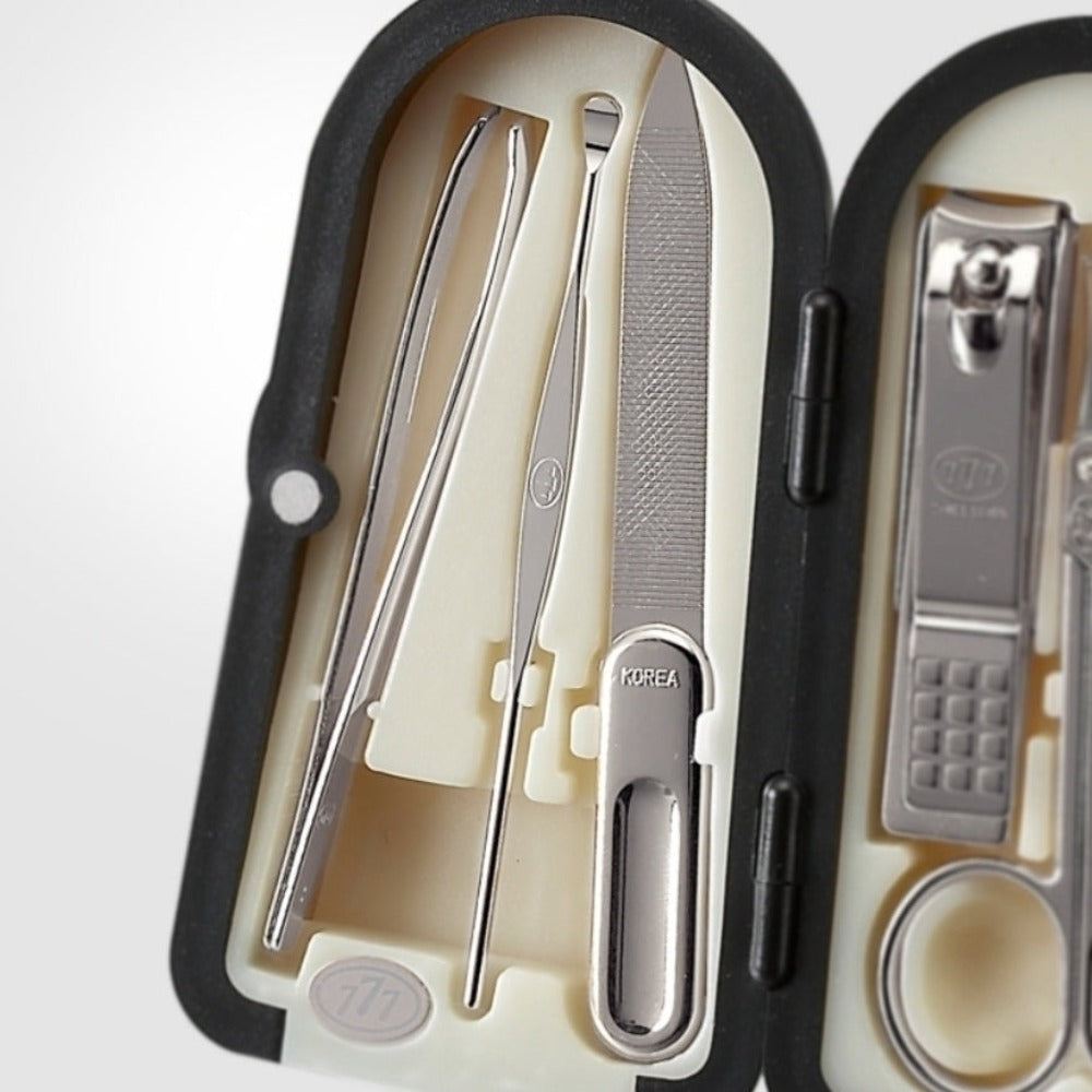 777 Three Seven Silver Nail Clippers 6 Pieces Beauty Set TS-4000XC Made in Korea