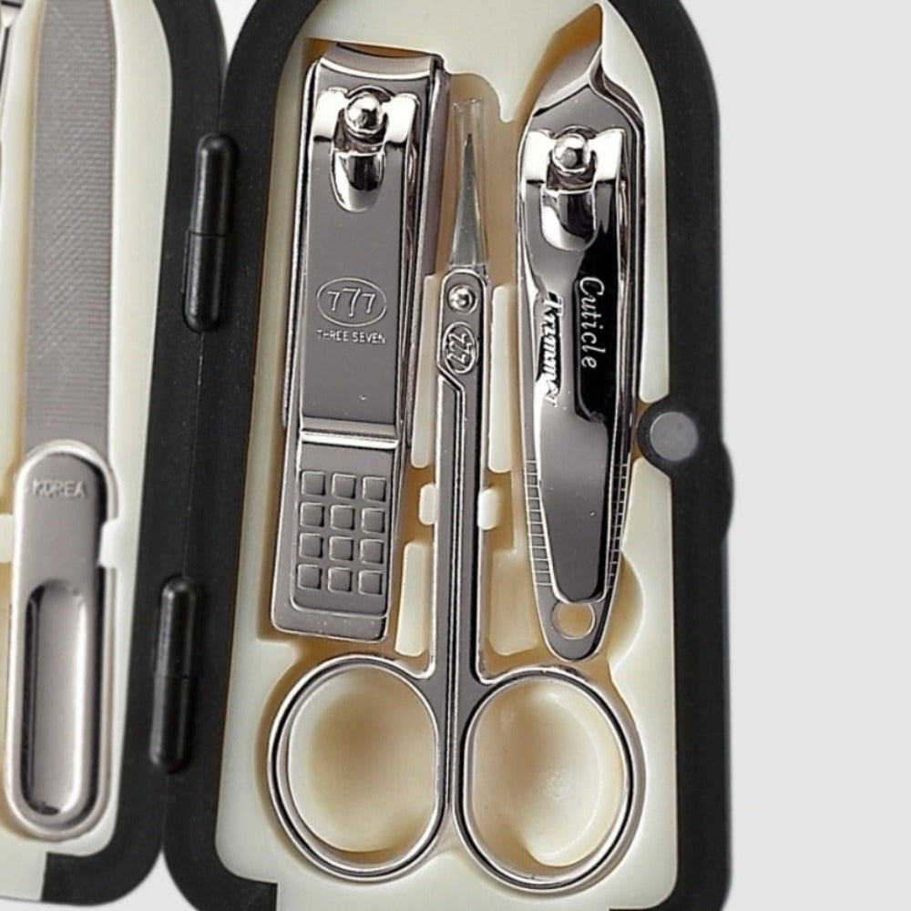 777 Three Seven Silver Nail Clippers 6 Pieces Beauty Set TS-4000XC Made in Korea