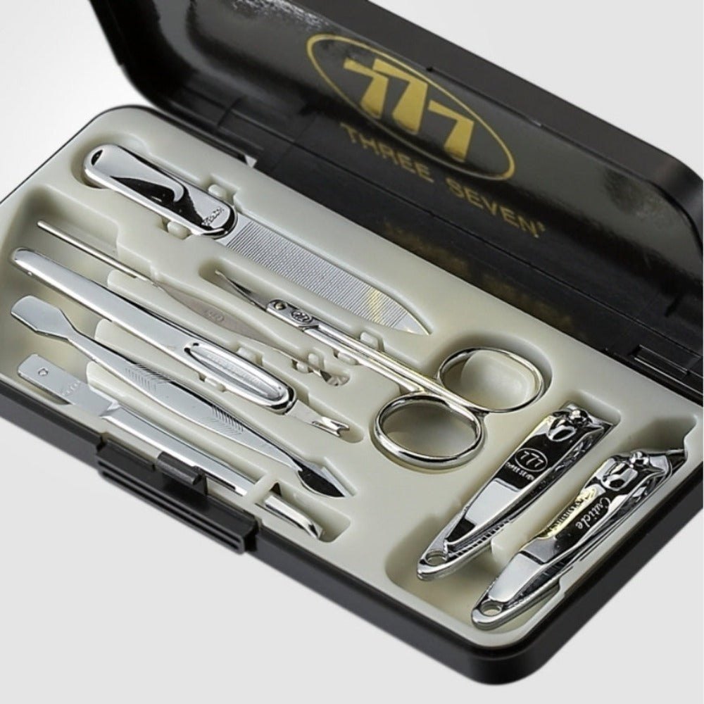777 Three Seven Silver Nail Clippers 8 Pieces Beauty Set TS-037C Made in Korea
