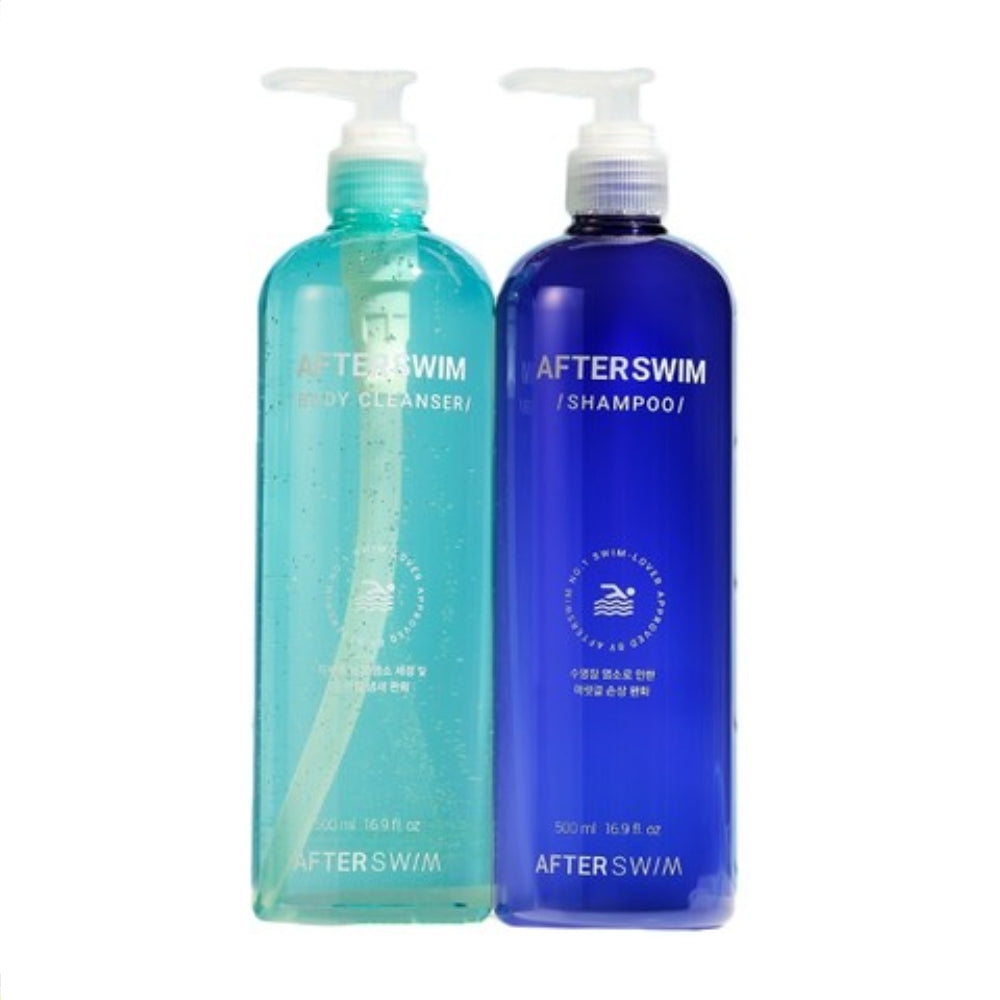 Afterswim Shampoo 500ml + Body Cleanser 500ml Made in Korea
