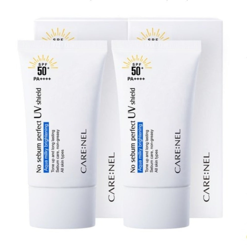 Carenel No Sebum Perfect UV Shield SPF50+ PA++++ 50ml*2Pcs