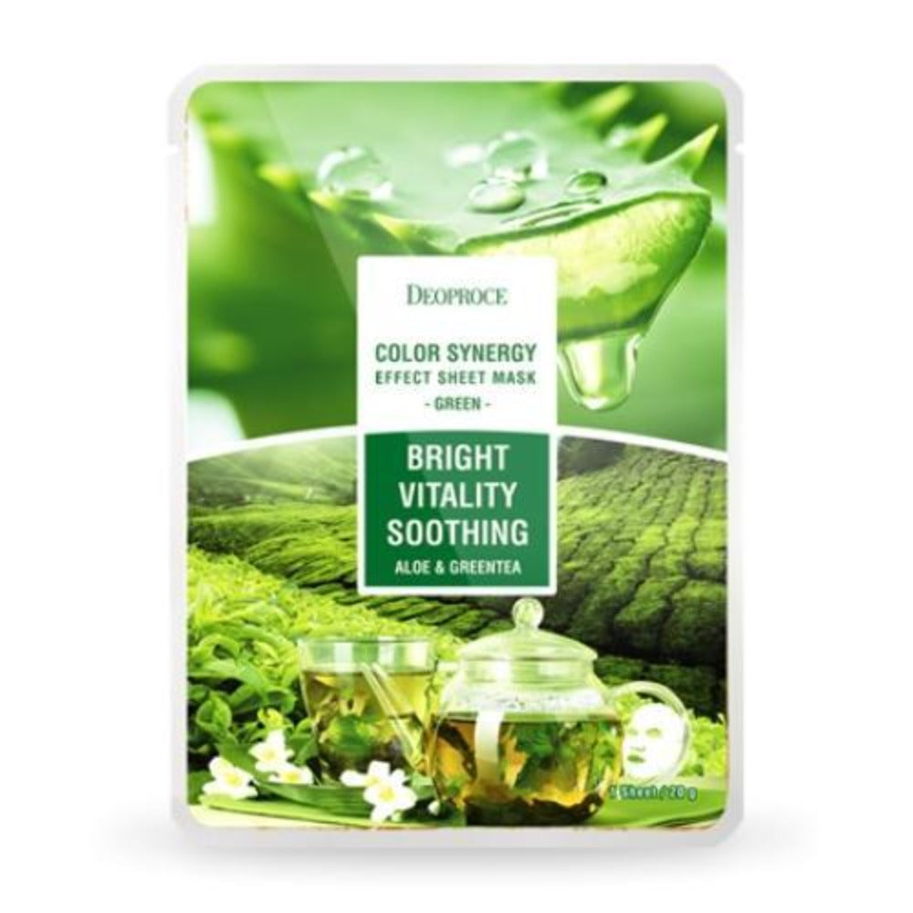 Deoproce Color Synergy Effect Sheet Mask Green Aloe and Green Tea 20g*5ea