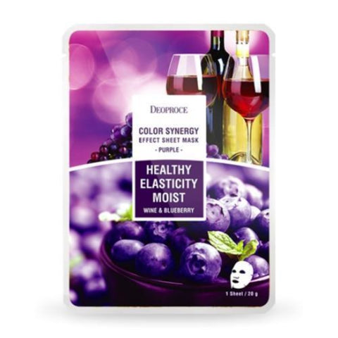 Deoproce Color Synergy Effect Sheet Mask Purple Wine and Blueberry 20g*5ea