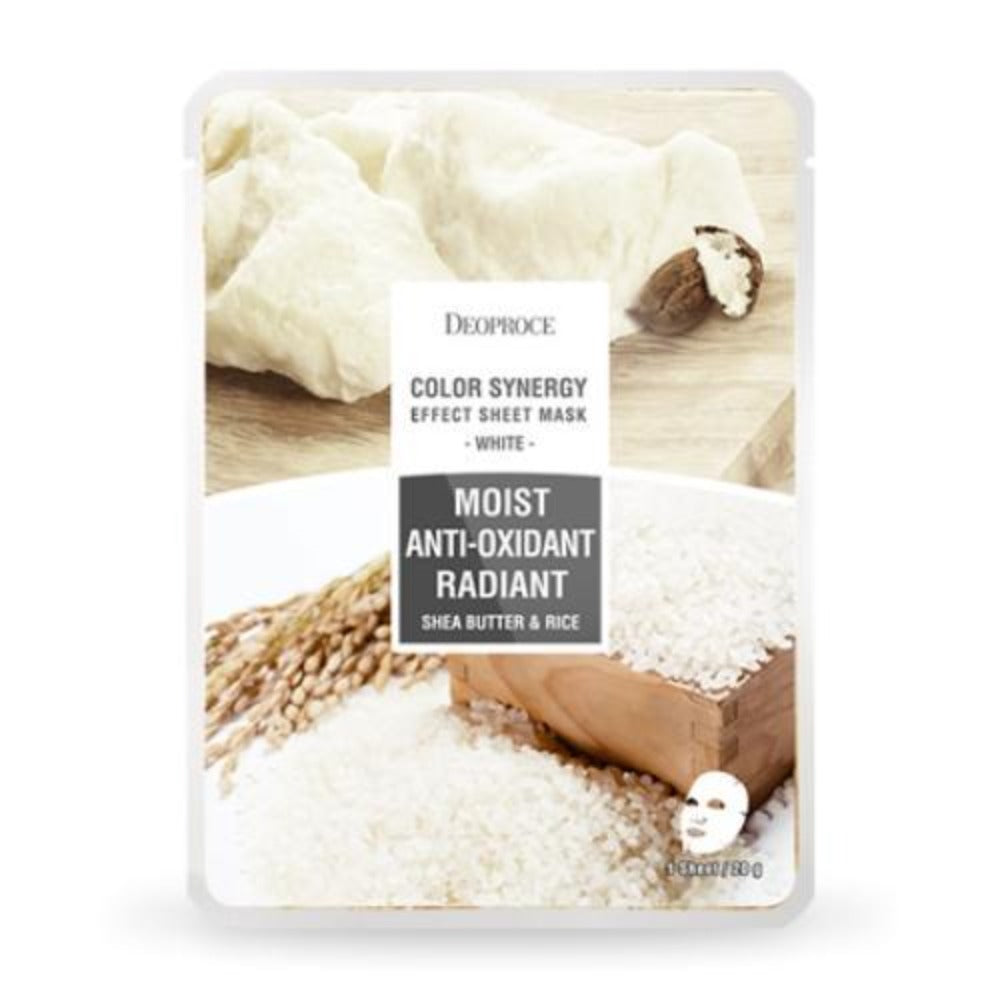 Deoproce Color Synergy Effect Sheet Mask White Shea Butter and Rice 20g*5ea