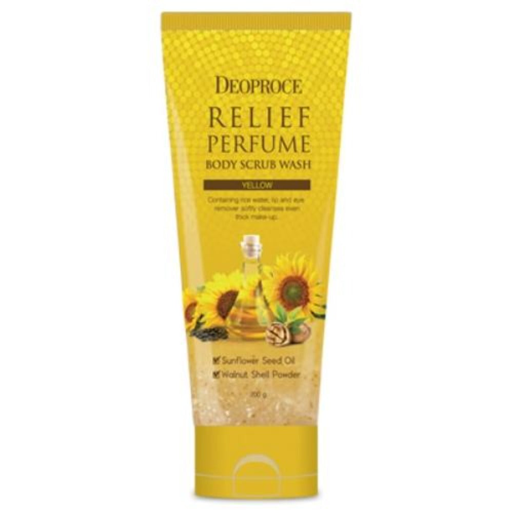 Deoproce Relief Perfume Body Scrub Wash Yellow 200g