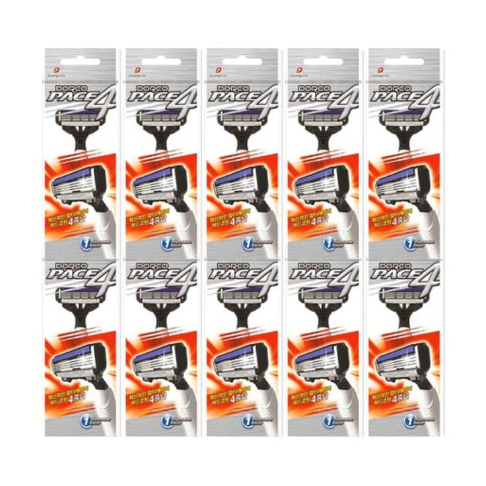 Dorco Pace4 Disposable Shaving Razor 10Pcs