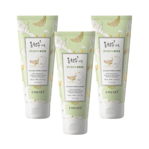 Enesti Spa Rice & Milk Foaming Cleanser 140ml*3Pcs