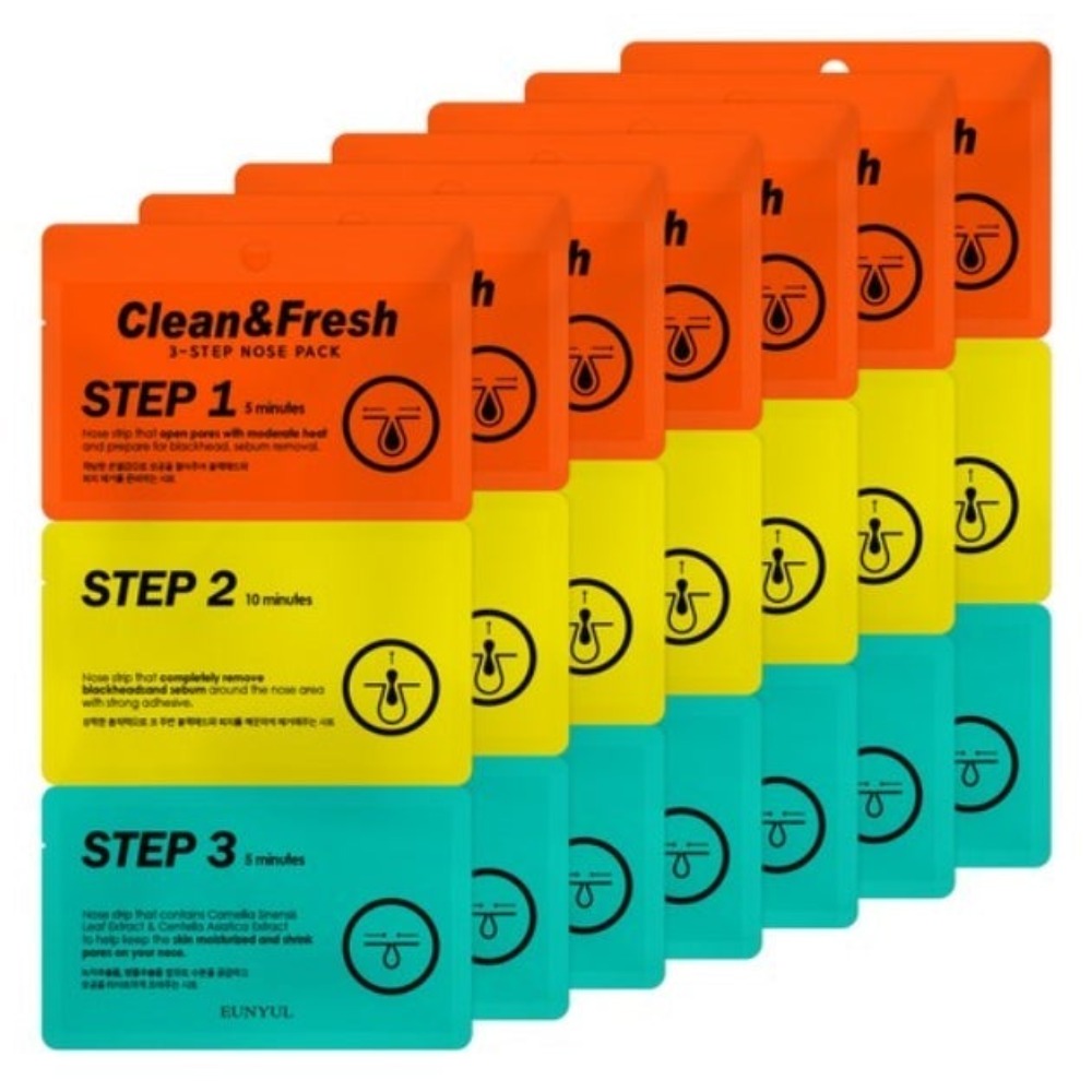 Eunyul Clean & Fresh 3-Step Nose Pack 7 Pieces Set