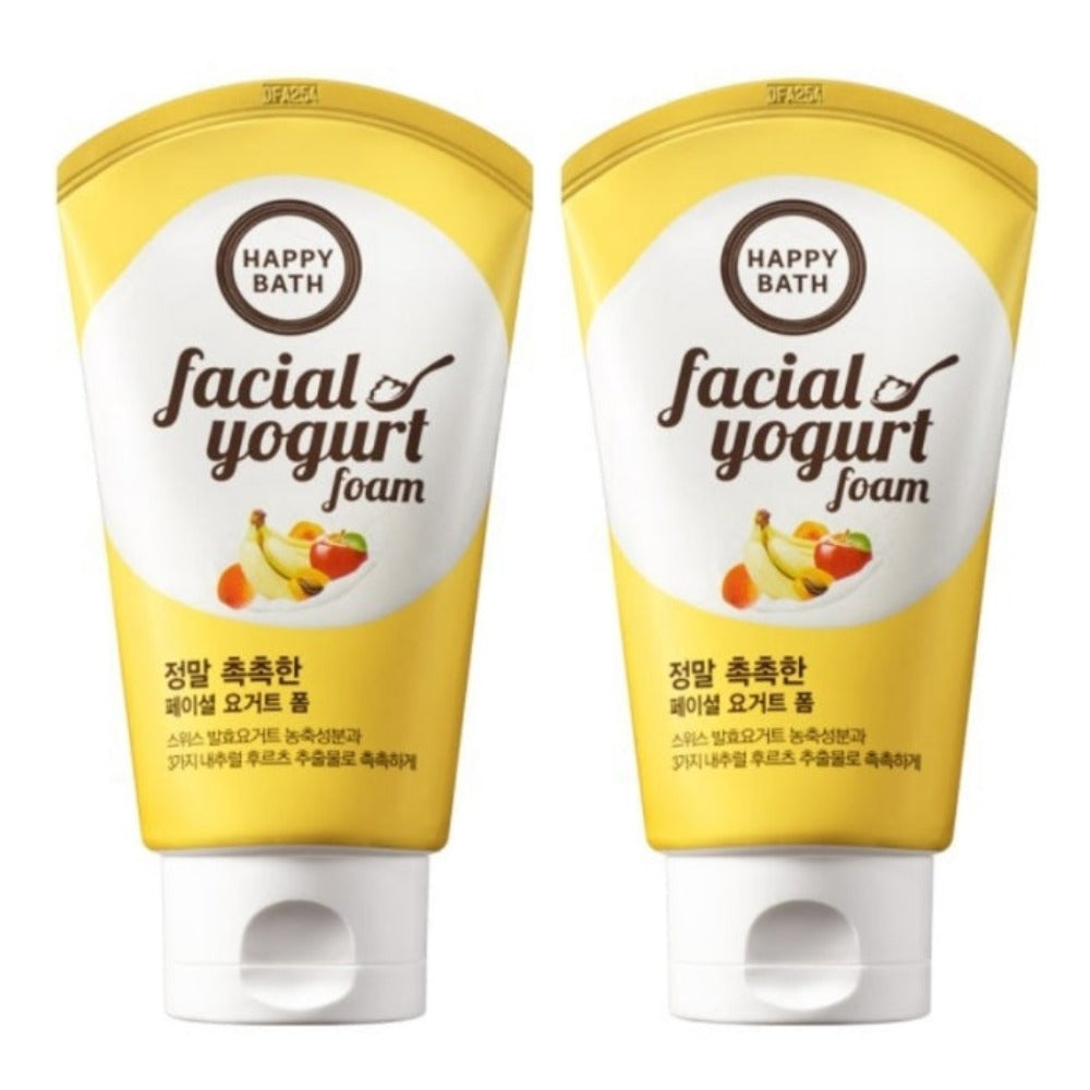 Happy Bath Real Moist Facial Yogurt Foam 120ml*2Pcs