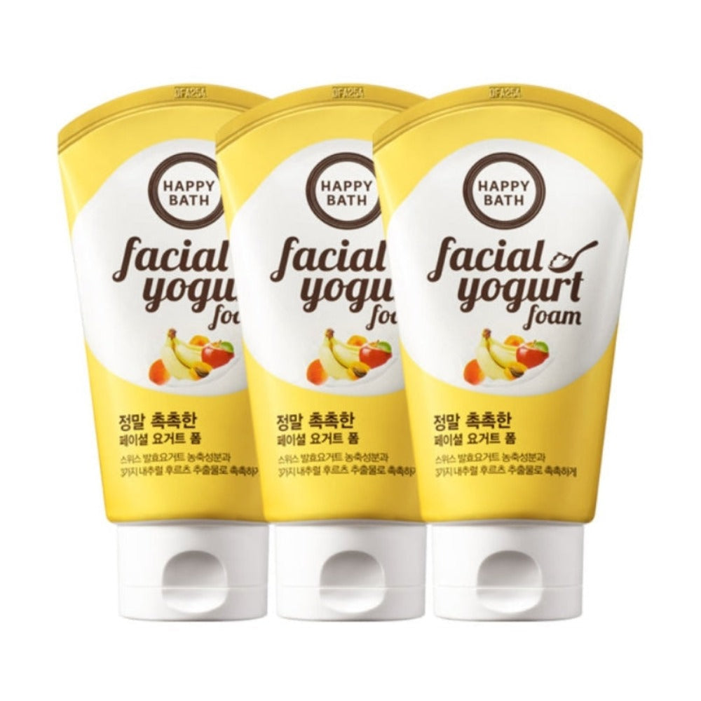 Happy Bath Real Moist Facial Yogurt Foam 120ml*3Pcs