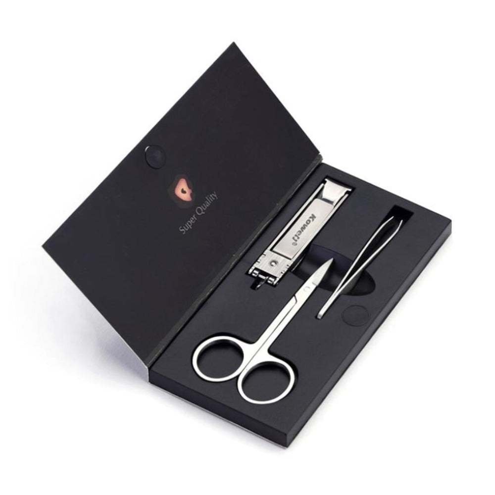 Kowell Premium Nail Clipper 3 Pieces Beauty Set BK-SET Made in Korea