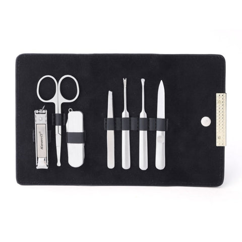 Kowell Premium Nail Clipper 7 Pieces Beauty Set Black Case P2027 Made in Korea