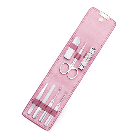 Kowell Premium Nail Clipper 7 Pieces Beauty Set Pink Case P2028 Made in Korea