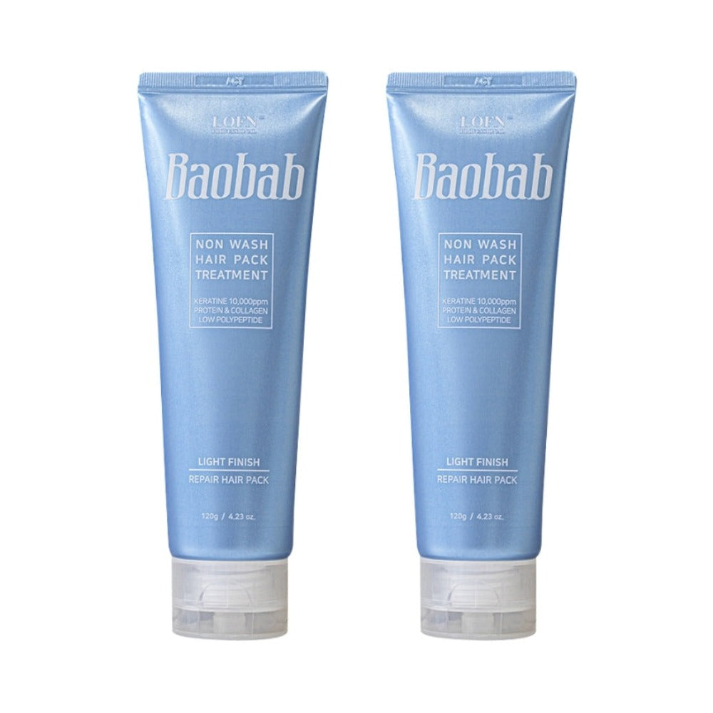 LOFN Baobab Non Wash Hair Pack Treatment 120g*2Pcs