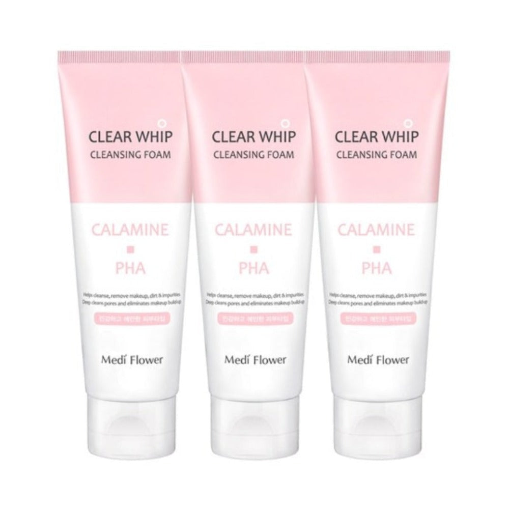 Medi Flower Clear Whip Cleansing Foam Calamine PHA 120ml*3Pcs