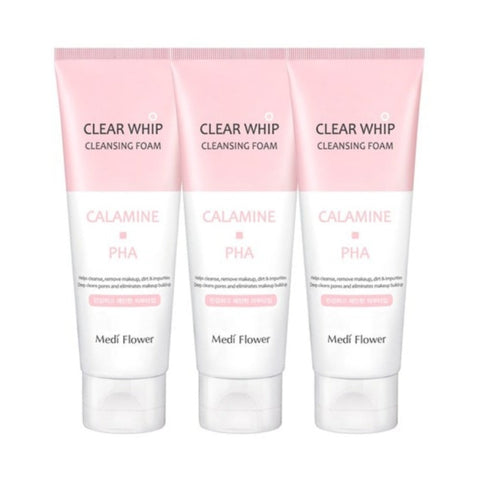 Medi Flower Clear Whip Cleansing Foam Calamine PHA 120ml*3Pcs