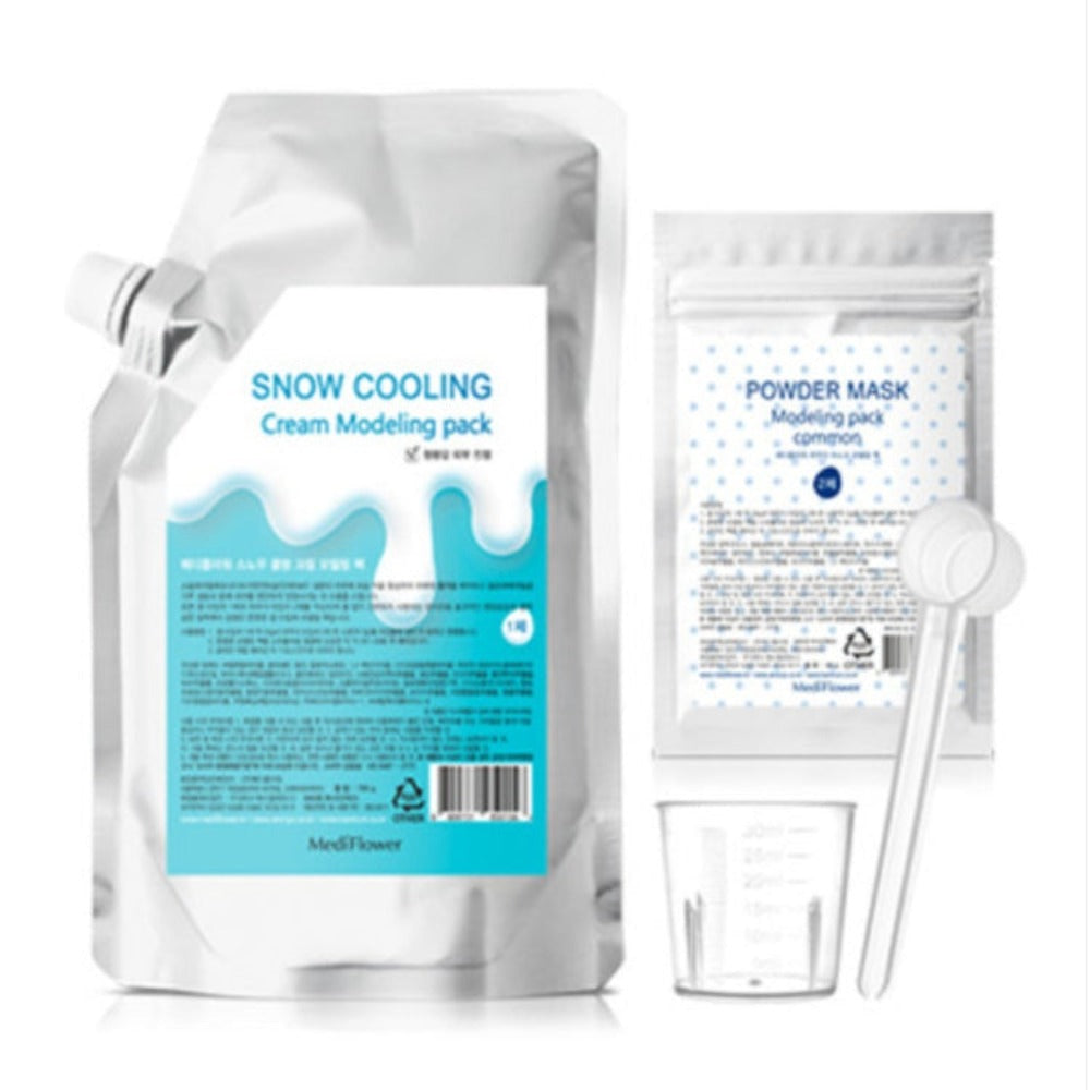 Medi Flower Cream Modeling Pack Snow Cooling 700g + Powder Mask