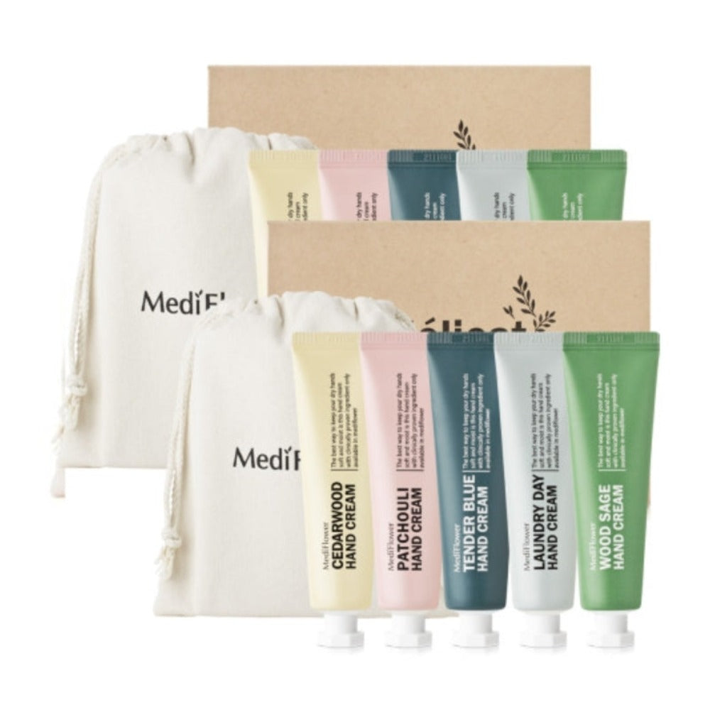 Medi Flower Delicat Hand Cream 30g 5 Pieces 2 Sets + Eco Pouch 2Pcs