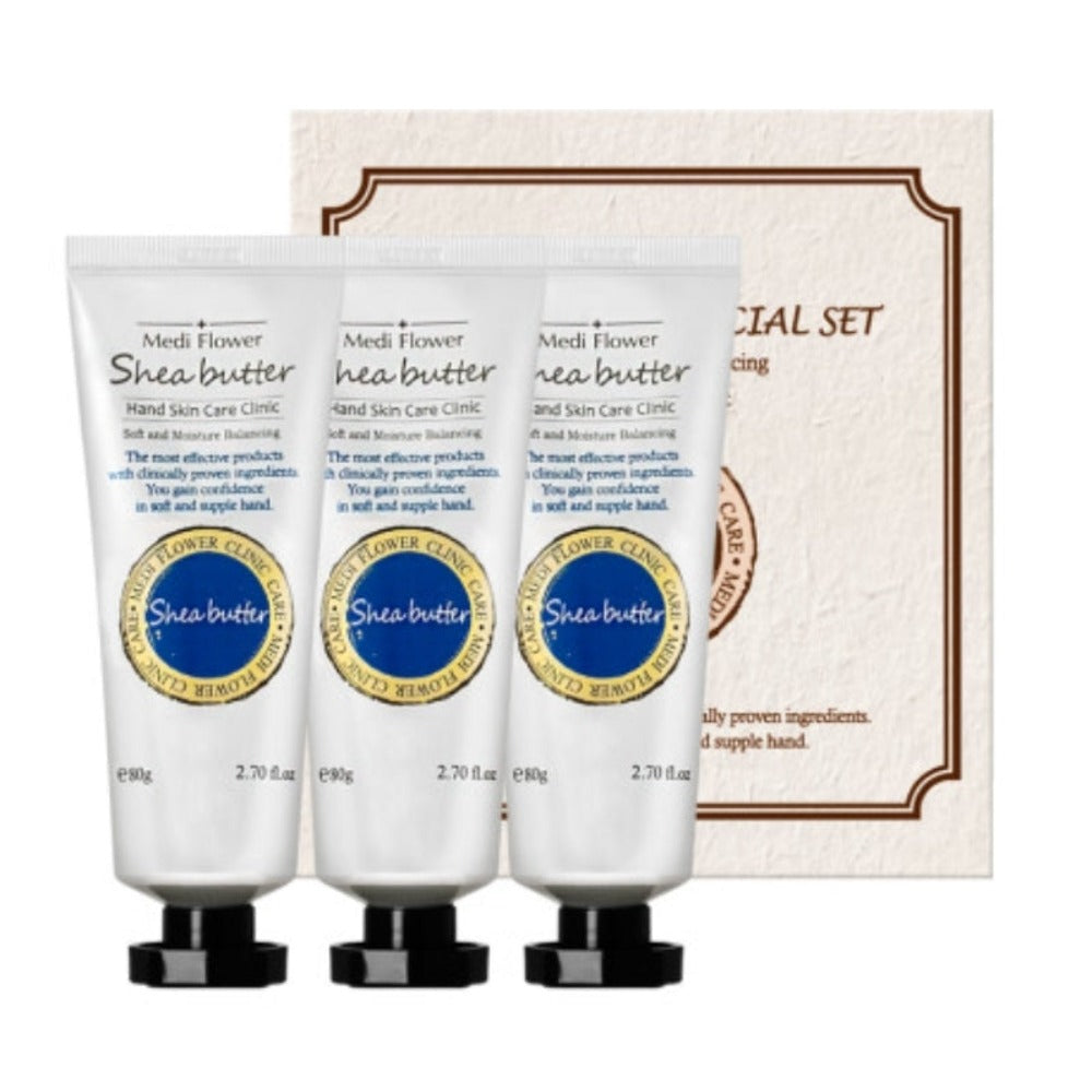 Medi Flower Shea Butter Hand Cream 80g 3 Pieces Set