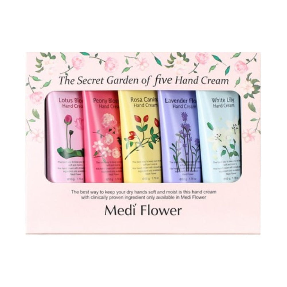 Medi Flower The Secret Garden Hand Cream 50g 5 Pieces Set