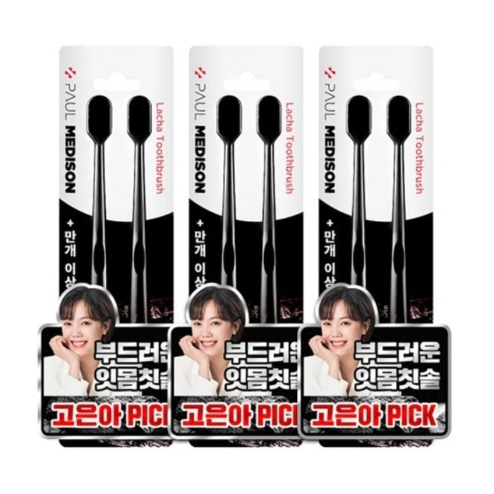 Paul Medison Black Lacha Toothbrush 2ea*3Pcs